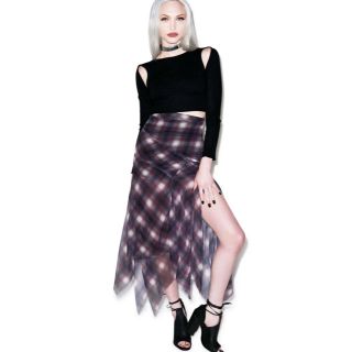 ユニフ(UNIF)のUnif riff skirt ユニフ スカート チェック ロングスカート(ロングスカート)