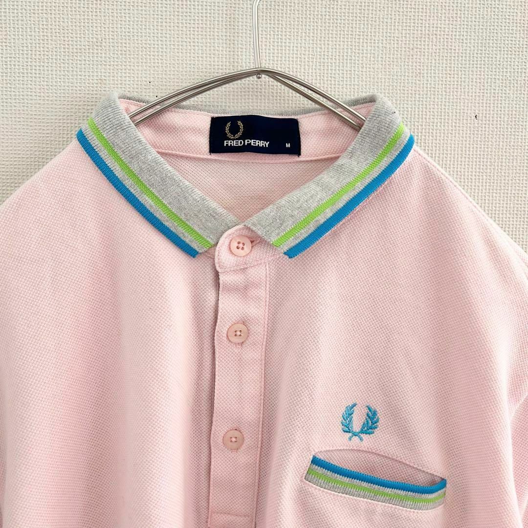 FRED PERRY - フレッドペリー ポロシャツ Mサイズ ワンポイント刺繍の