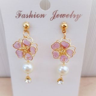 233# ピアス ハンドメイド フラワー レジン 桜(ピアス)