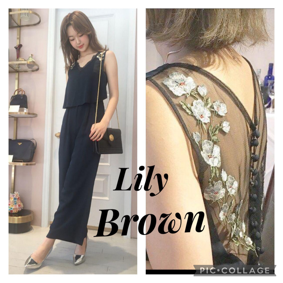 Lily Brown(リリーブラウン)の美品　定価17600 Lily Brown 刺繍　花柄　ロンパース レディースのパンツ(オールインワン)の商品写真