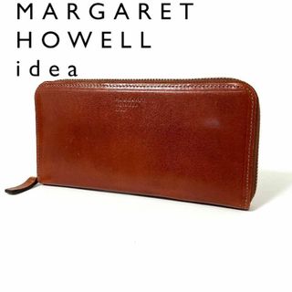 マーガレットハウエル(MARGARET HOWELL)のマーガレットハウエル アイデア グロスアップレザー 長財布 ラウンド ブラウン(長財布)