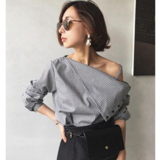 アメリヴィンテージ(Ameri VINTAGE)の【未使用品】check one shoulder shirt(シャツ/ブラウス(長袖/七分))