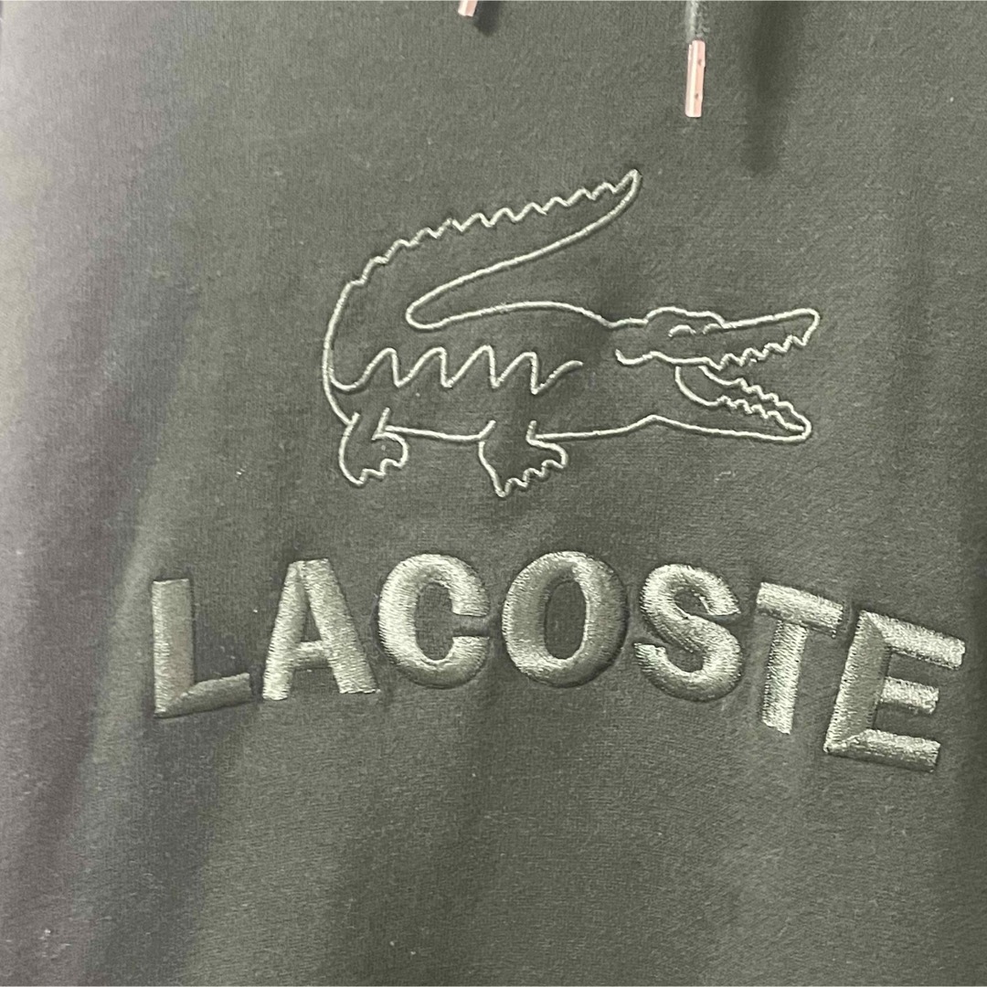 LACOSTE(ラコステ)のレア LACOSTE ラコステ パーカー プルオーバー センター刺繍 ビッグロゴ メンズのトップス(パーカー)の商品写真