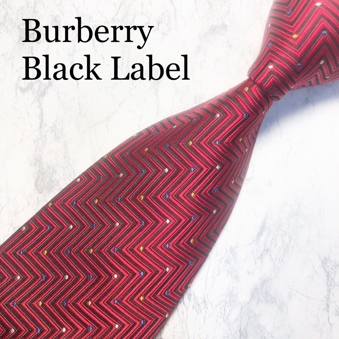 BURBERRY BLACK LABEL(バーバリーブラックレーベル)のBURBERRY BLACK LABEL ネクタイ　レッド　ドット メンズのファッション小物(ネクタイ)の商品写真