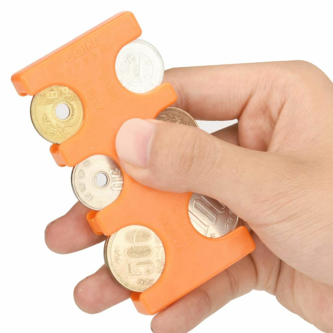 【色: オレンジ】MM&UU コインホルダー 携帯 コインケース 小銭入れ 取り メンズのバッグ(その他)の商品写真