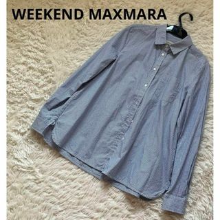 ウィークエンドマックスマーラ(Weekend Max Mara)のWEEKEND MAXMARAブルー系チェック長袖コットンシャツブラウス　L(シャツ/ブラウス(長袖/七分))