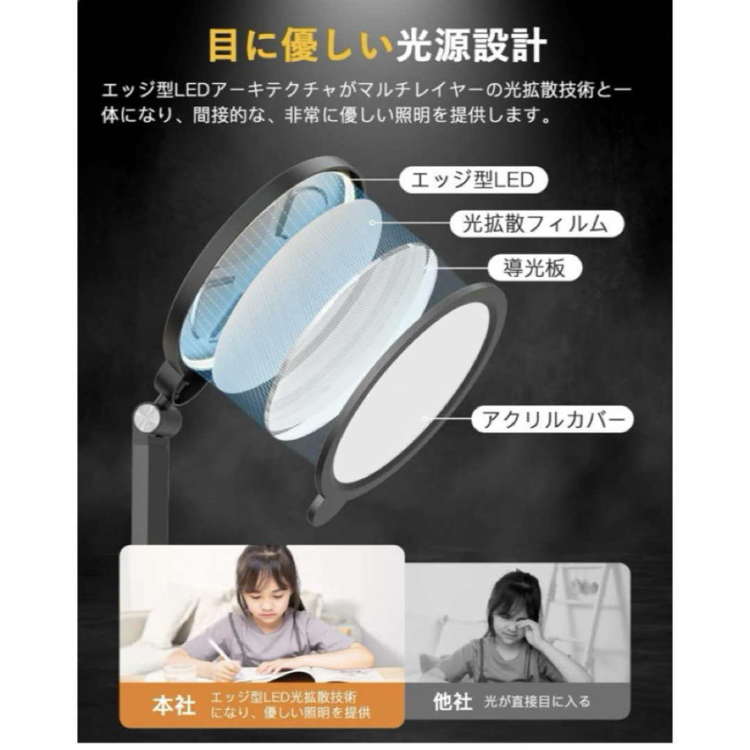 LEDデスクライト 調光調色 多重影なし タッチセンサー タイマー機能 インテリア/住まい/日用品のライト/照明/LED(テーブルスタンド)の商品写真