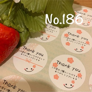 No.186 かわいいサンクスシール　にこちゃん48枚　ご購入ありがとうシール(シール)