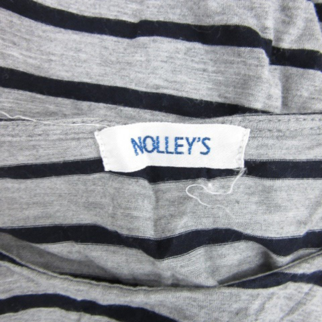NOLLEY'S(ノーリーズ)のノーリーズ カットソー 九分袖 ボーダー柄 スリット 38 グレー ネイビー 紺 レディースのトップス(その他)の商品写真