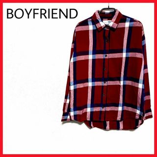 美品　BOYFRIEND　大判チェック柄シャツ　長袖　中厚手　ゆるシルエット　○(シャツ/ブラウス(長袖/七分))