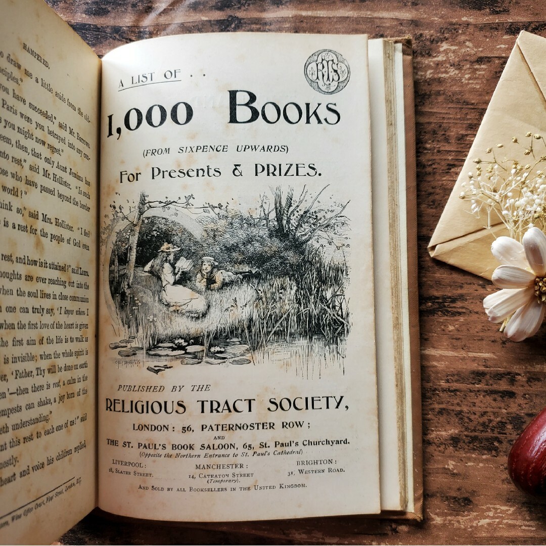 1899年　表紙の大輪の花イラストがとっても素敵なアンティーク本♪ エンタメ/ホビーの本(洋書)の商品写真