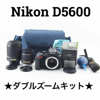 ニコン(Nikon)の美品　Nikon D5600 ダブルズームキット　Wi-Fi搭載(デジタル一眼)