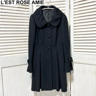 レストローズ(L'EST ROSE)の美品　L'EST ROSE AMIE ウール　コート　2  袖リボン(その他)