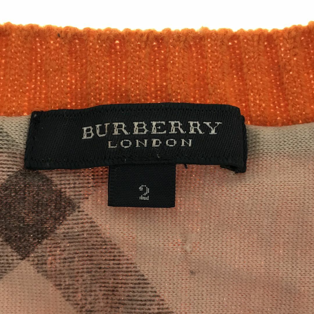 BURBERRY(バーバリー)のバーバリーロンドン ニット 長袖 セーター ノバチェック レディース オレンジ  レディースのトップス(ニット/セーター)の商品写真