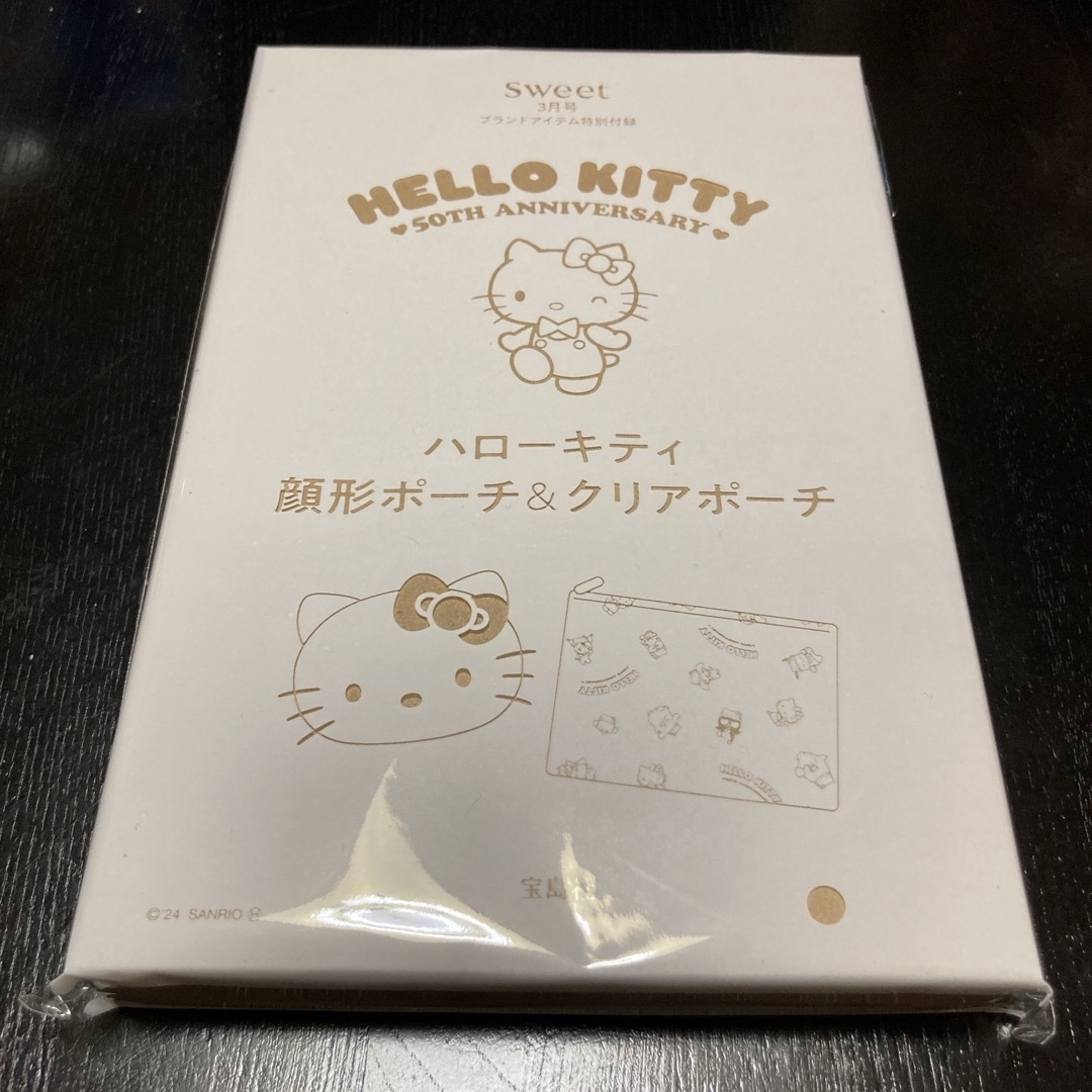 ハローキティ(ハローキティ)の新品　HELLO KITTY ハローキティ　顔形ふわふわポーチ ＆クリアポーチ レディースのファッション小物(ポーチ)の商品写真