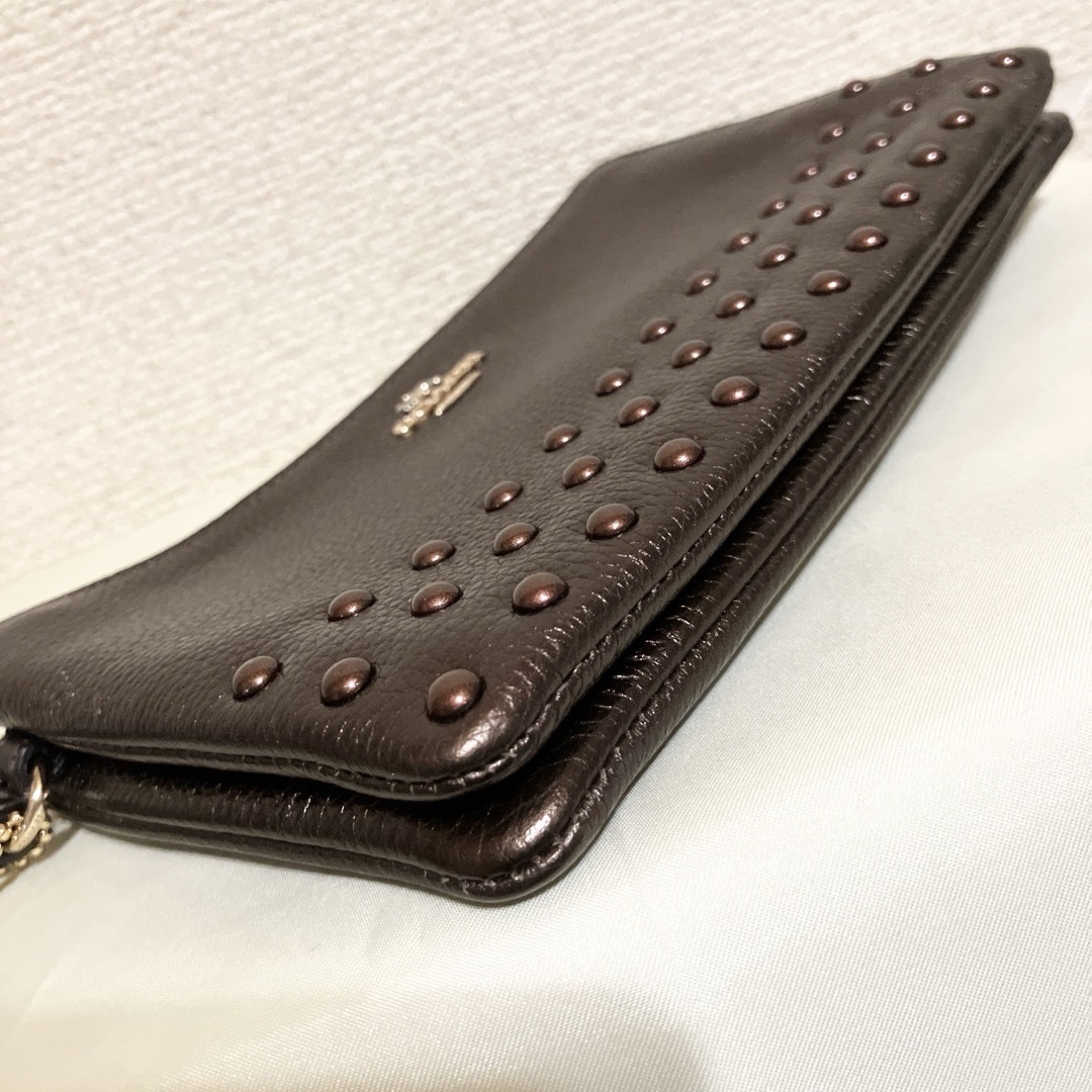 ☆タグ付き新品☆コーチ COACH 長財布 リベット スタッズ ダブルジップ