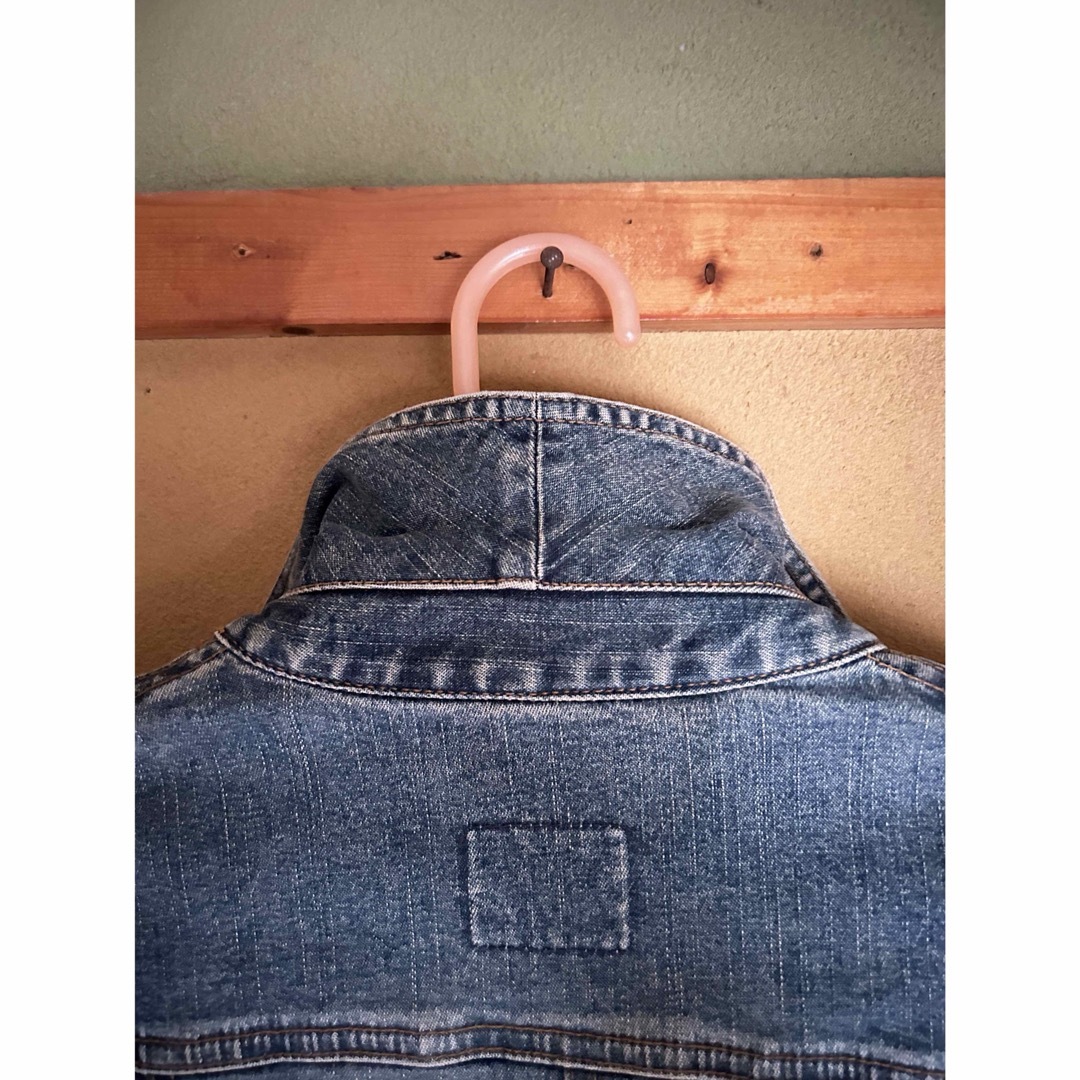 レディース デニムジャケット 上着M 収縮性  前チャック レディースのジャケット/アウター(Gジャン/デニムジャケット)の商品写真