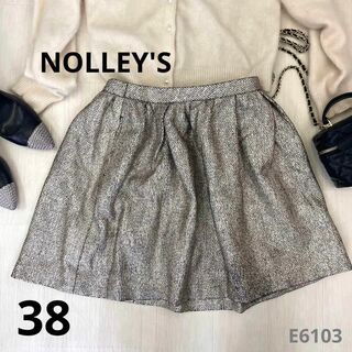 NOLLEY'S ノーリーズ　シルバーフレアミニスカート　38 M