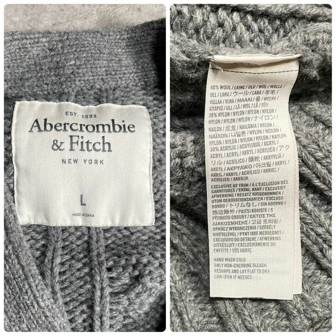 Abercrombie&Fitch(アバクロンビーアンドフィッチ)のY2K Abercrombie & Fitch ケーブルニットカーディガン メンズのトップス(カーディガン)の商品写真