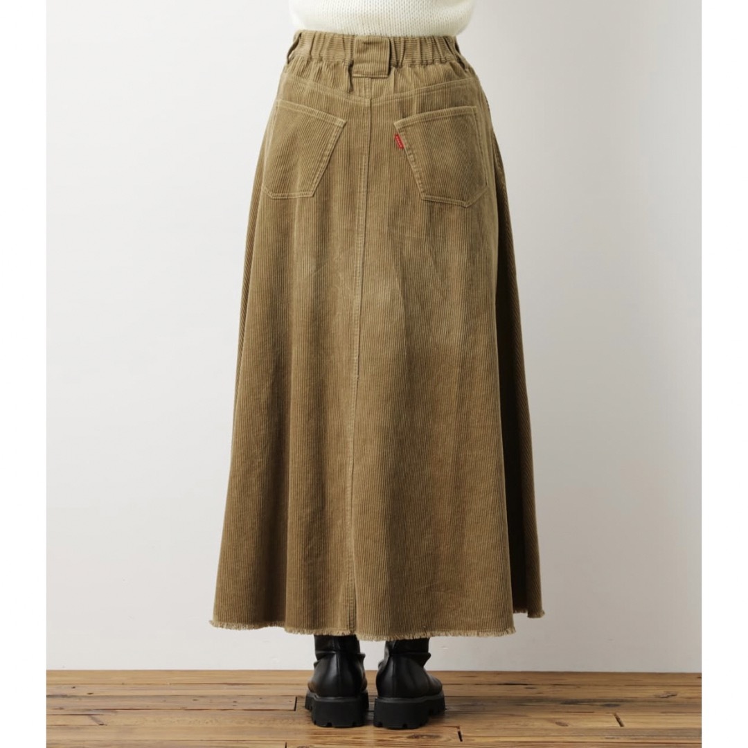 RODEO CROWNS WIDE BOWL(ロデオクラウンズワイドボウル)のRODEO CROWNS コーデュロイマキシスカート ベージュ レディースのスカート(ロングスカート)の商品写真