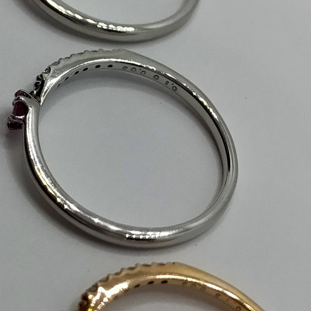 天然ダイヤモンド　コンビネーションリング　ルビー　ピンクサファイア　13号 レディースのアクセサリー(リング(指輪))の商品写真