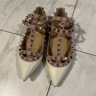 VALENTINO - 美品　VALENTINO フラットシューズ　ホワイト　35.5