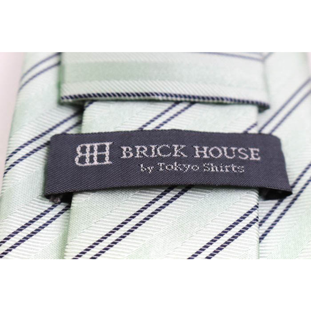 ブリックハウス ブランド ネクタイ ストライプ柄 シルク メンズ グリーン BRICK HOUSE メンズのファッション小物(ネクタイ)の商品写真