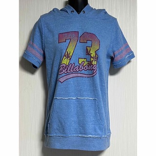 ビラボン(billabong)のBILLABONG ビラボン　半袖　73 ヤシ柄　プリント　パーカー　Lサイズ(パーカー)