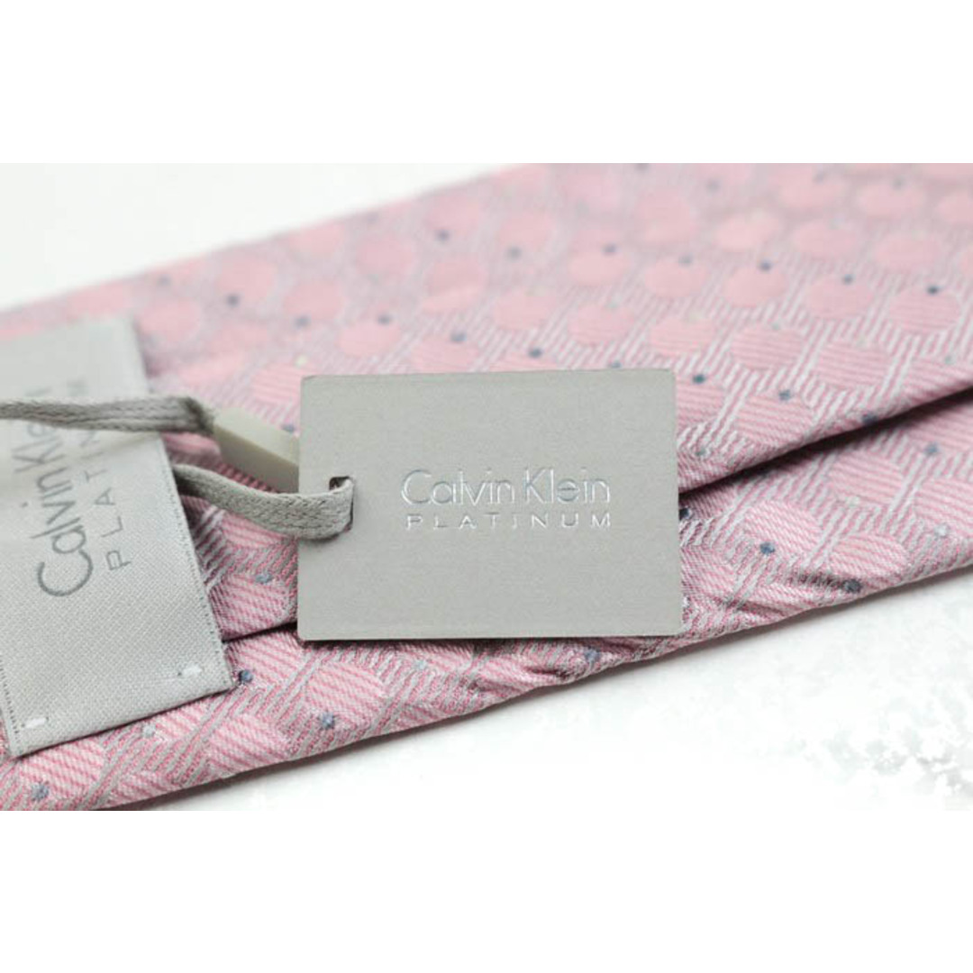 カルバンクライン ブランド ネクタイ ドット柄 シルク 日本製 未使用タグ付 メンズ ピンク Calvin klein メンズのファッション小物(ネクタイ)の商品写真