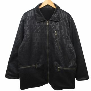 フェンディ(FENDI)のフェンディ 90s ヴィンテージ ズッカ柄 リバーシブルジャケット フリース 黒(ブルゾン)