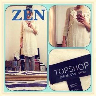 トップショップ(TOPSHOP)のTOPSHOPアイボリーワンピ(ひざ丈ワンピース)