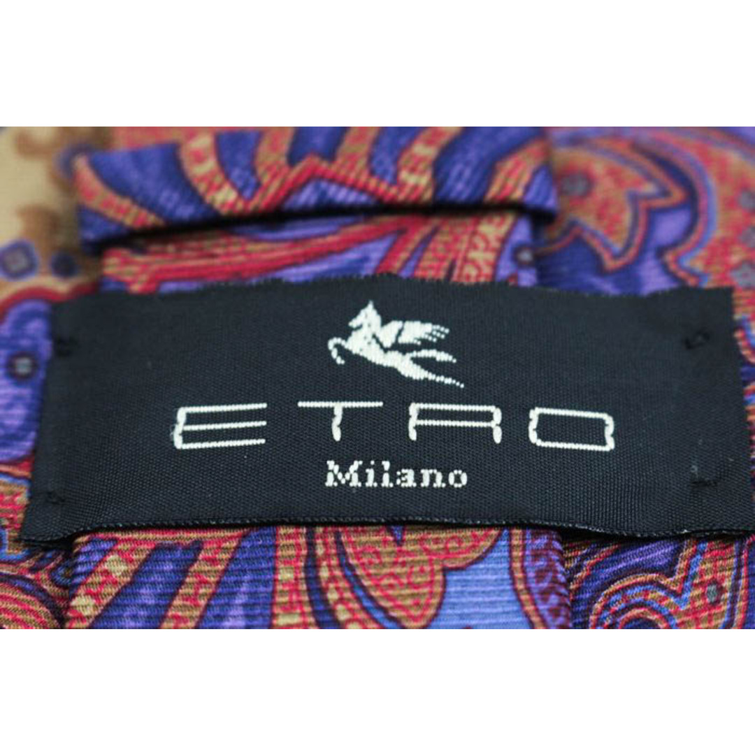 ETRO(エトロ)のエトロ ブランド ネクタイ 総柄 ペイズリー 幾何学模様 シルク イタリア製 メンズ ブラウン ETRO メンズのファッション小物(ネクタイ)の商品写真