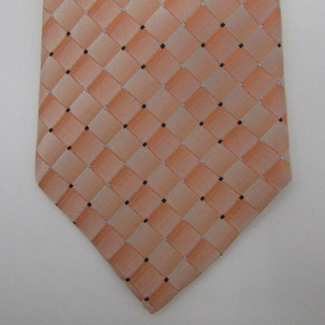 COMME CA DU MODE(コムサデモード)のコムサデモードメン ブランド ネクタイ チェック柄 格子柄 ドット シルク 日本製 メンズ オレンジ COMME CA DU MODE メンズのファッション小物(ネクタイ)の商品写真