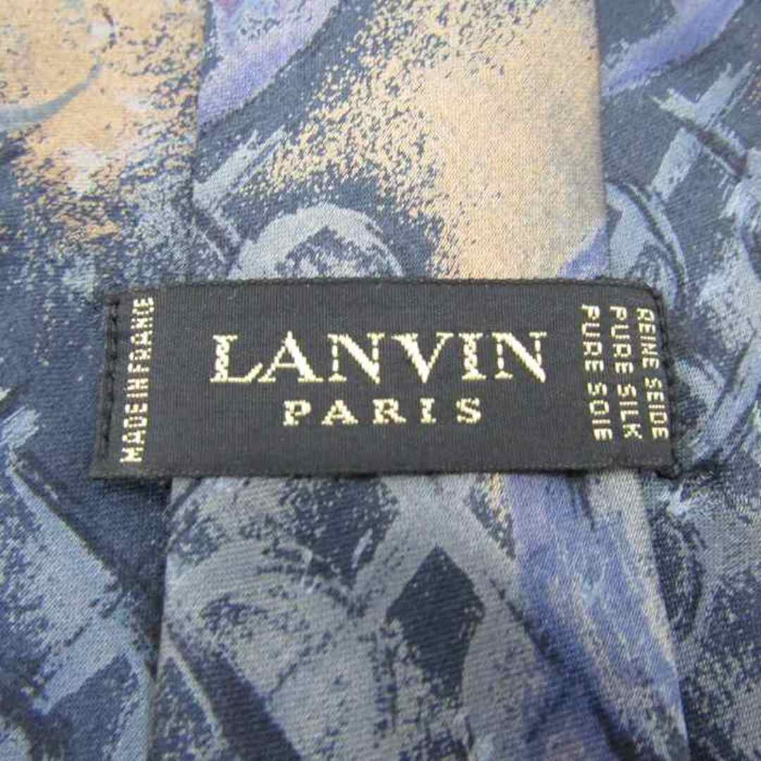 LANVIN(ランバン)のランバン ブランド ネクタイ 総柄 パネル柄 シルク フランス製 メンズ ネイビー LANVIN メンズのファッション小物(ネクタイ)の商品写真