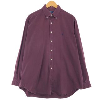 ラルフローレン(Ralph Lauren)の古着 ラルフローレン Ralph Lauren POLO by Ralph Lauren 長袖 ボタンダウンシャツ メンズL /eaa422877(シャツ)