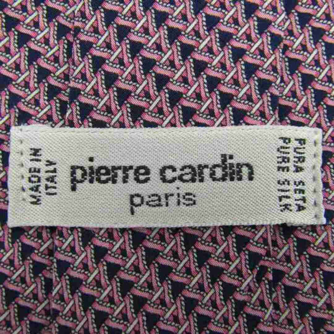 pierre cardin(ピエールカルダン)のピエールカルダン ブランド ネクタイ ロゴ ストライプ柄 パネル柄 シルク イタリア製  メンズ ピンク Pierre Cardin メンズのファッション小物(ネクタイ)の商品写真