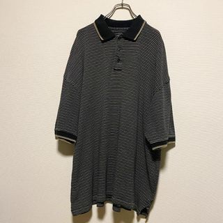 ヴィンテージ(VINTAGE)のアメリカ古着　NICKLAUS 半袖　ポロシャツ　ボーダー　XXLサイズ　U24(ポロシャツ)