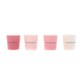 ティファニー(Tiffany & Co.)のティファニー コーヒーカップ ボーンチャイナ 4客セット ピンク(食器)