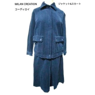 MILAN CREATION　コーディロイ　ネイビー　紺　ジャケット　スーツ　上(スーツ)