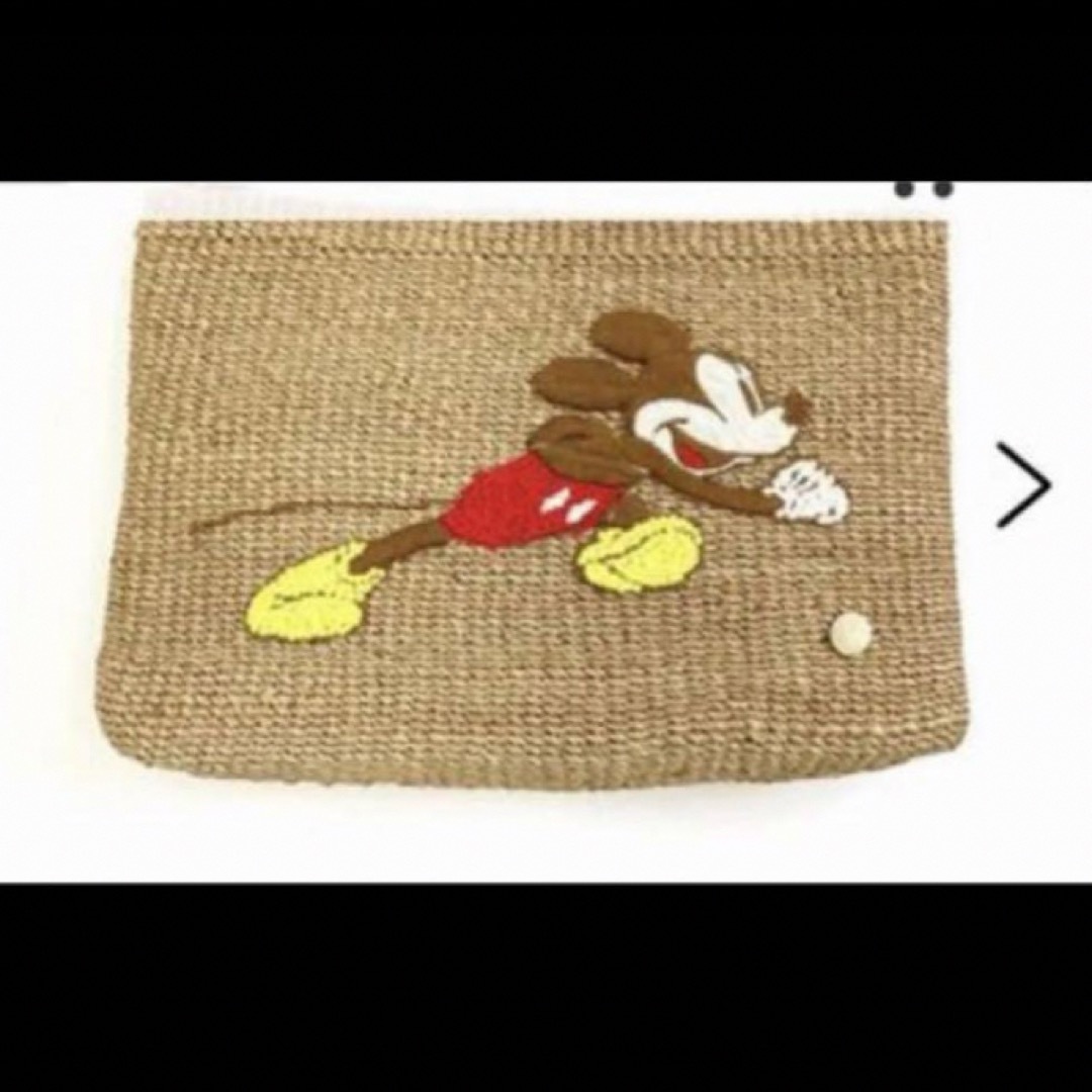 Disney(ディズニー)のb.アコモデ　ディズニー　ミッキー　カゴ　かご　バッグ　クラッチ　ナチュラル レディースのバッグ(かごバッグ/ストローバッグ)の商品写真