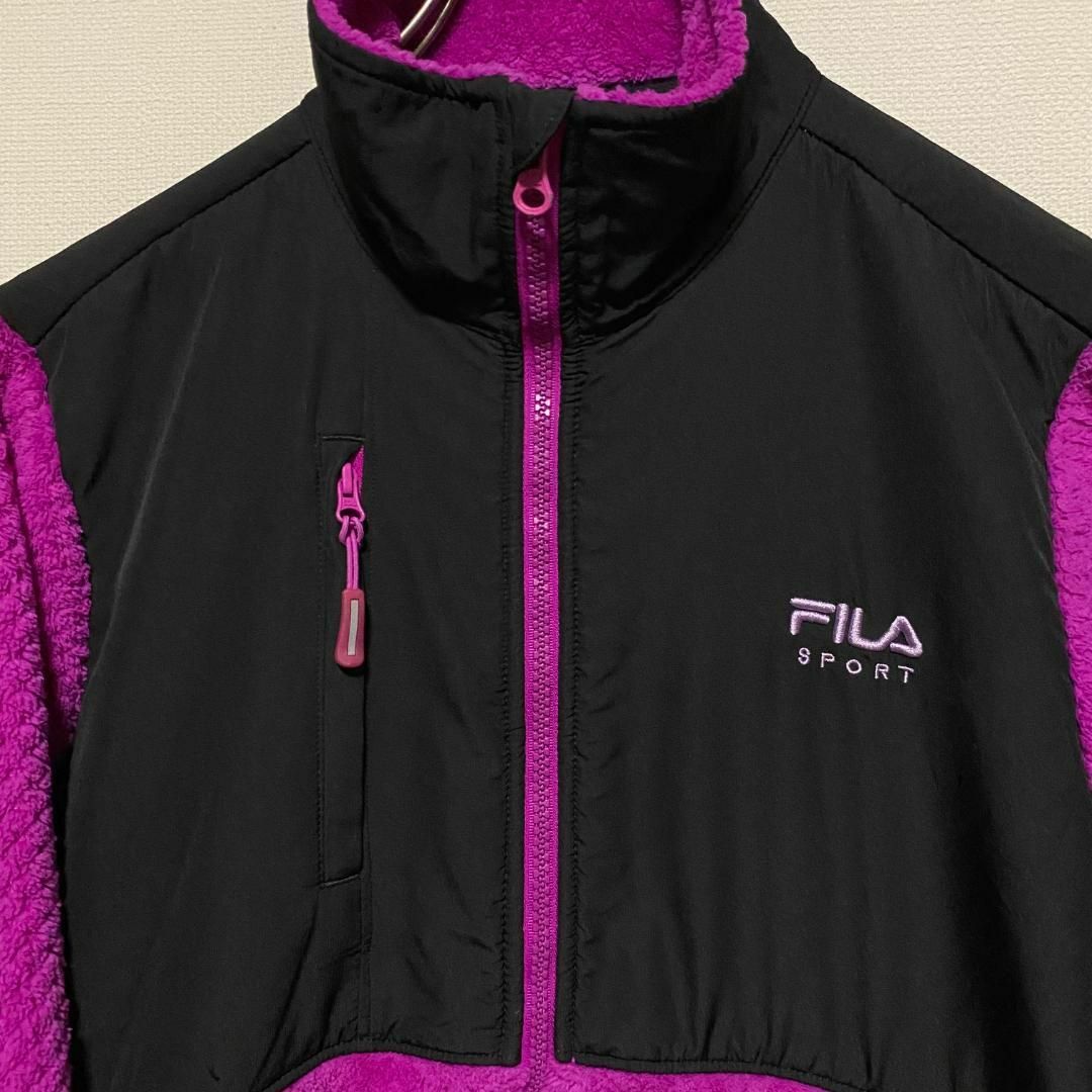 FILA(フィラ)のアメリカ古着　FILA フィラ　フリース　ジャケット　ジップアップ　U27 レディースのジャケット/アウター(ブルゾン)の商品写真