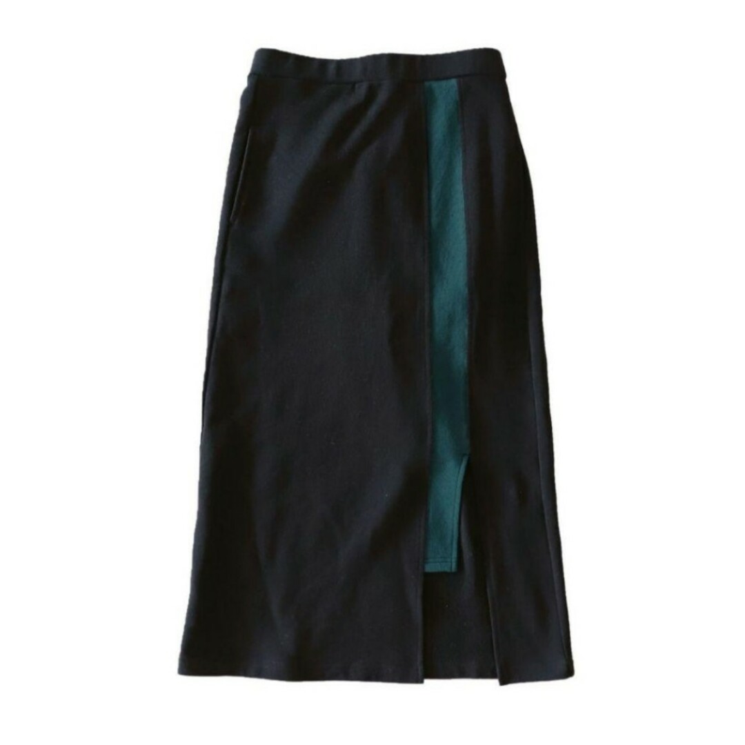 antiqua(アンティカ)のantiqua アンティカ 裏毛配色ラインスカート フリーサイズ レディースのスカート(ロングスカート)の商品写真