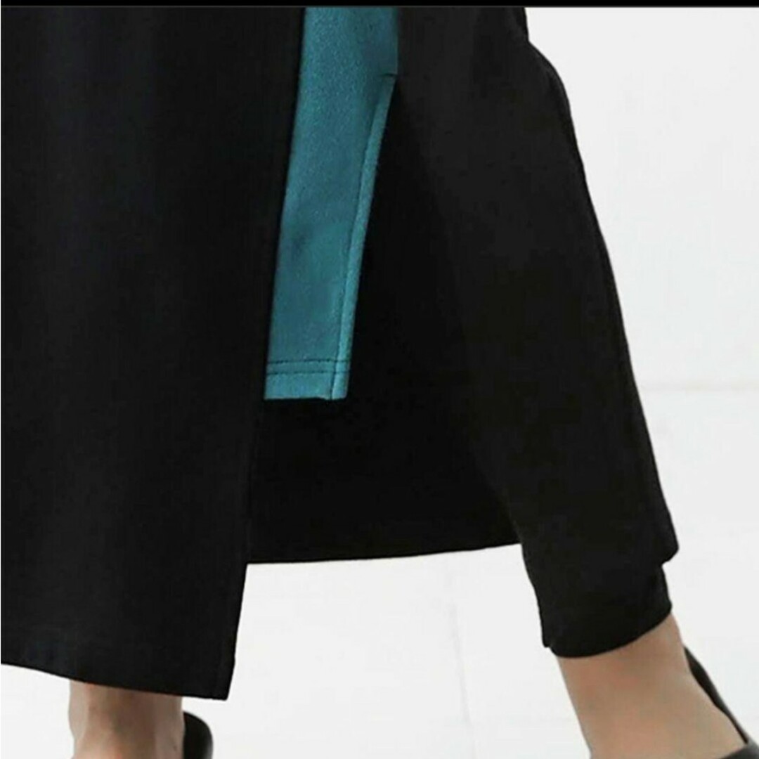antiqua(アンティカ)のantiqua アンティカ 裏毛配色ラインスカート フリーサイズ レディースのスカート(ロングスカート)の商品写真