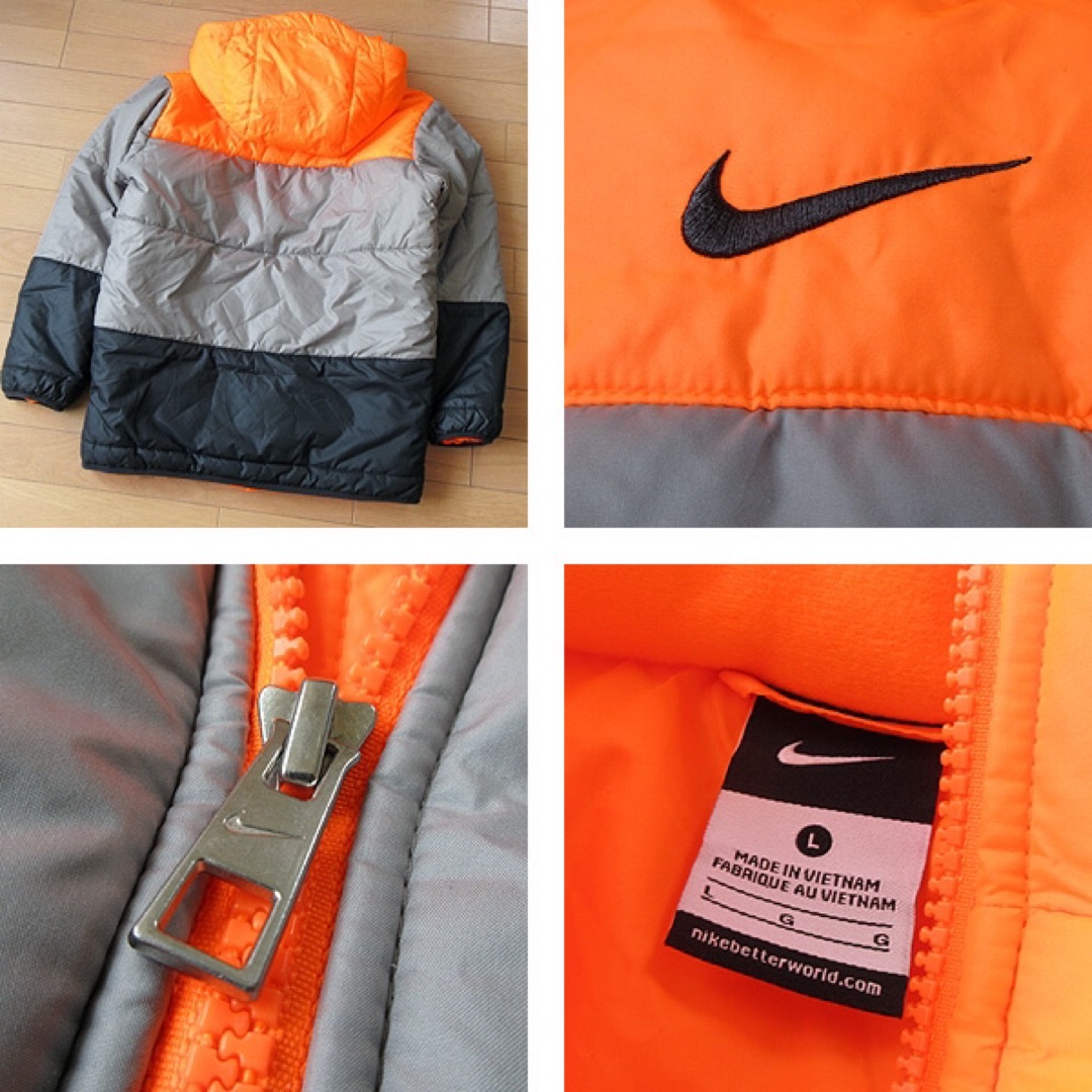 NIKE(ナイキ)の美品 L ナイキ NIKE キッズ 中綿ジャケット オレンジ キッズ/ベビー/マタニティのキッズ服男の子用(90cm~)(ジャケット/上着)の商品写真