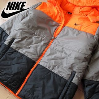 ナイキ(NIKE)の美品 L ナイキ NIKE キッズ 中綿ジャケット オレンジ(ジャケット/上着)