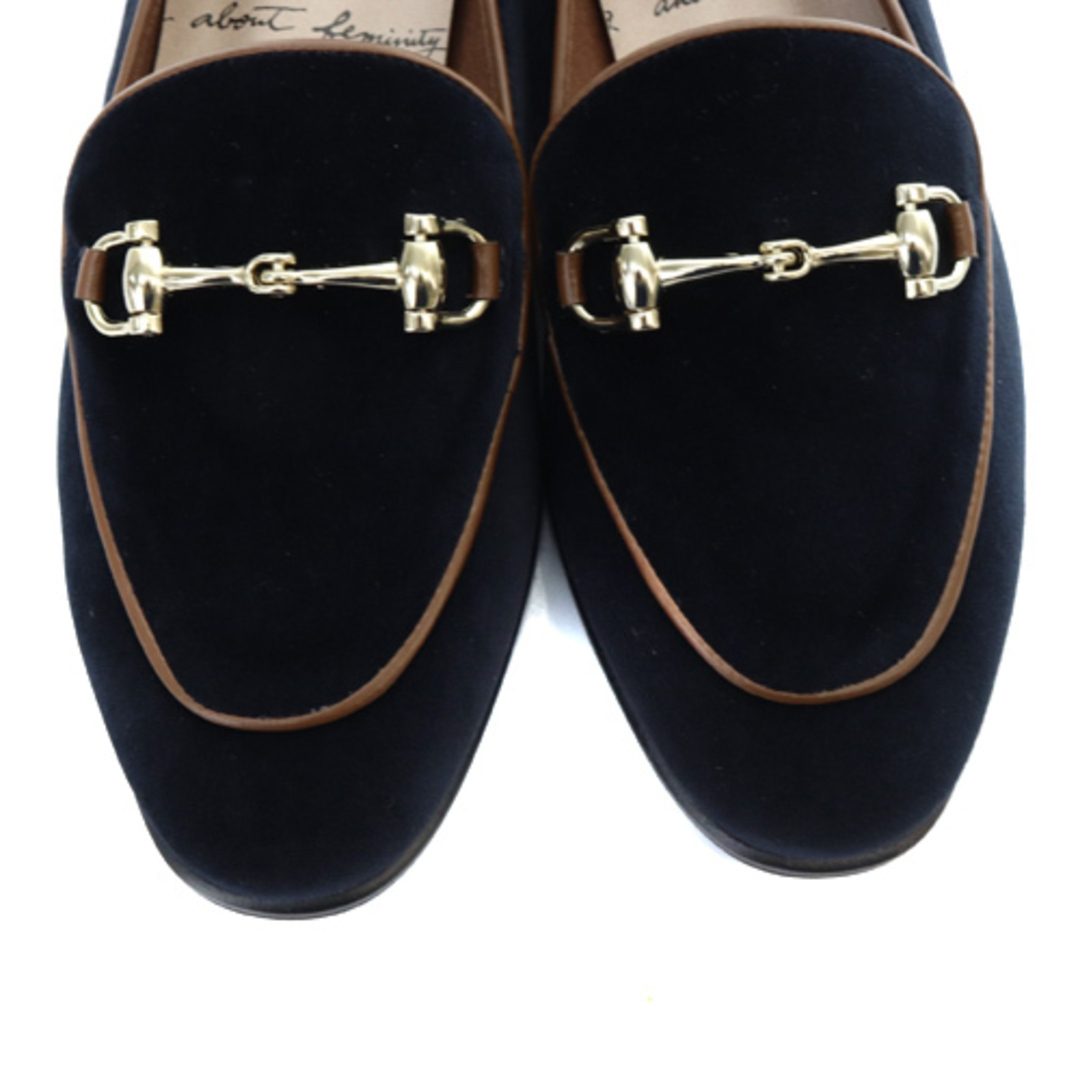 Le Talon(ルタロン)のルタロン ハイショクビットバブーシュ ローファー 切替 22.5cm 紺 茶色 レディースの靴/シューズ(ローファー/革靴)の商品写真