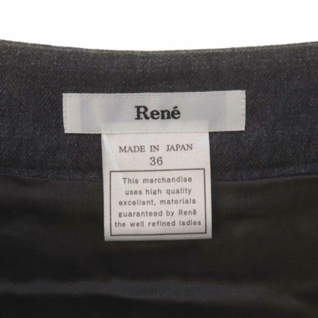 René(ルネ)のルネ Rene プリーツスカート ひざ丈 ウール 36 グレー レディースのスカート(ひざ丈スカート)の商品写真