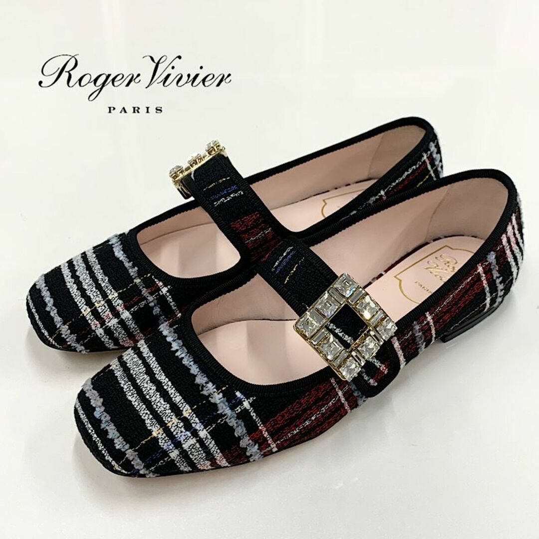 ROGER VIVIER(ロジェヴィヴィエ)の9214 ロジェヴィヴィエ トレ ヴィヴィエ ファブリック フラットシューズ レディースの靴/シューズ(バレエシューズ)の商品写真