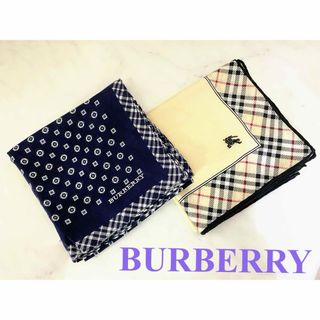 バーバリー(BURBERRY)の新品 未使用   日本製  BURBERRY  大判ハンカチ  2枚セット(ハンカチ/ポケットチーフ)