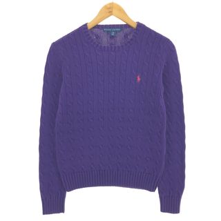 ラルフローレン(Ralph Lauren)の古着 ラルフローレン Ralph Lauren ケーブル編み コットンニットセーター レディースM /eaa424136(ニット/セーター)